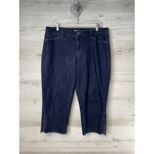 Style‎ & Co Capri Jeans Womens 14 Blue Denim Stretch Casual Cropped Pants Zipper